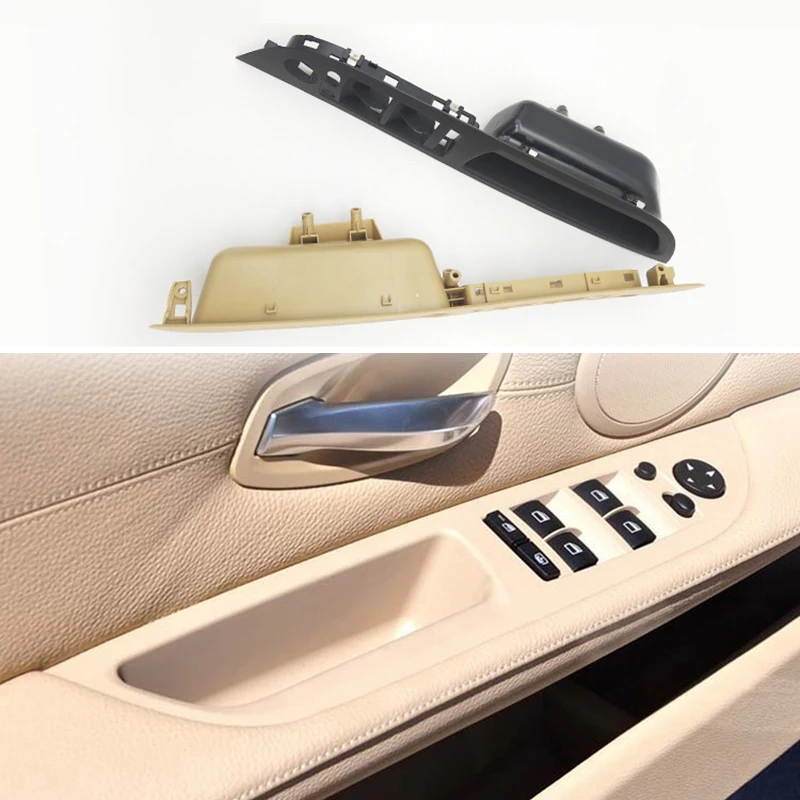 

Car Interior Inner Door Handle Panel Trim Cover for BMW E60 E61 5 Series 520 525 528 2008 2009 2010 Auto Accessories Black Beige