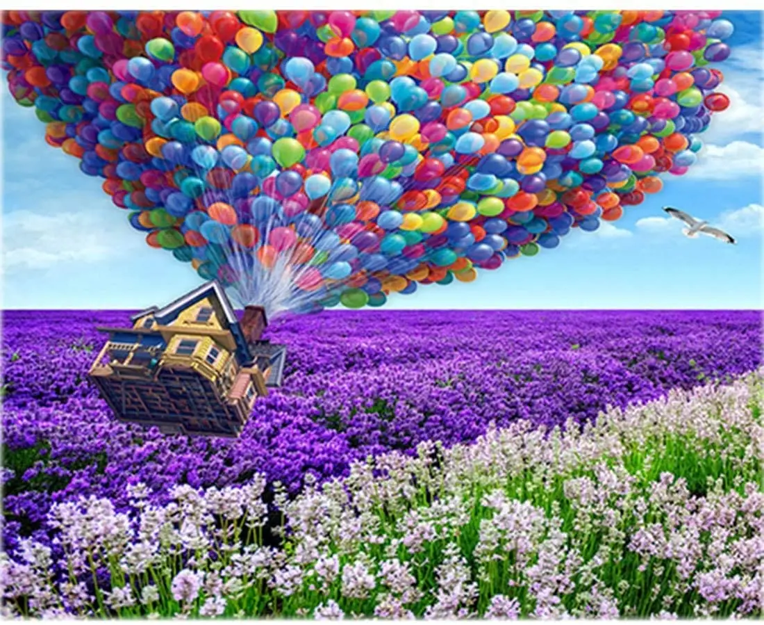

Flying House 2 Diamond Painting Kits 5D Painting By Number Kits Art Painting with Round Rhinestone Home Office Wall Decor Decor