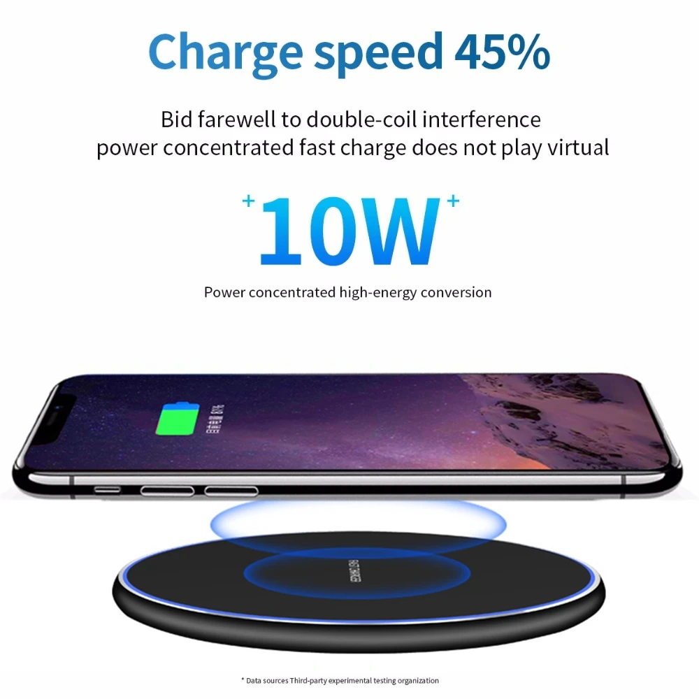Беспроводное зарядное устройство FDGAO Qi 10 Вт для iPhone 11 Pro 8 X XR XS Max QC 3 0 быстрая