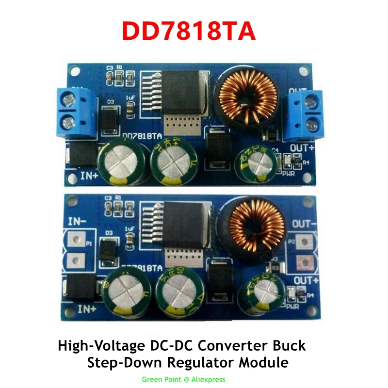 

DD7818TA 2.1A 80V 72V 64V 60V 48V 36V 24V to 15V 12V 9V 6V 5V 3.3V High-Voltage DC-DC Converter Buck Step-Down Regulator Module