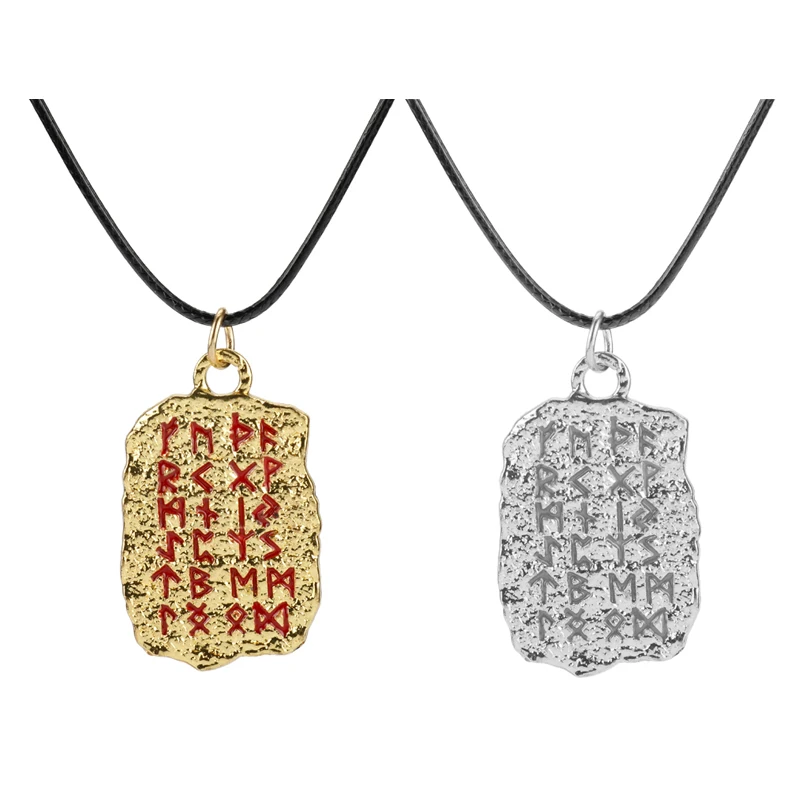 Скандинавский бог войны руны собака бирка Ожерелье Золотой/Серебряный цвет