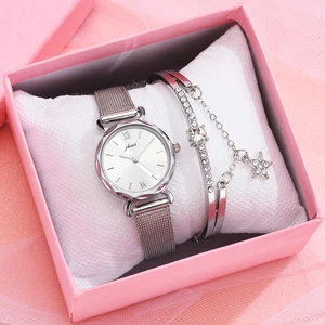 Fashion Women Watch 2021 Top Brand Silver Dial Luxury Ladies Wristwatch Silver Mesh Female Clock Wat