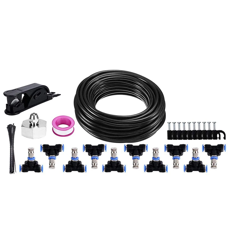 

10M Irrigation Spray Cooling Kit, Outdoor Garden Spray Kit (10 Nozzles)