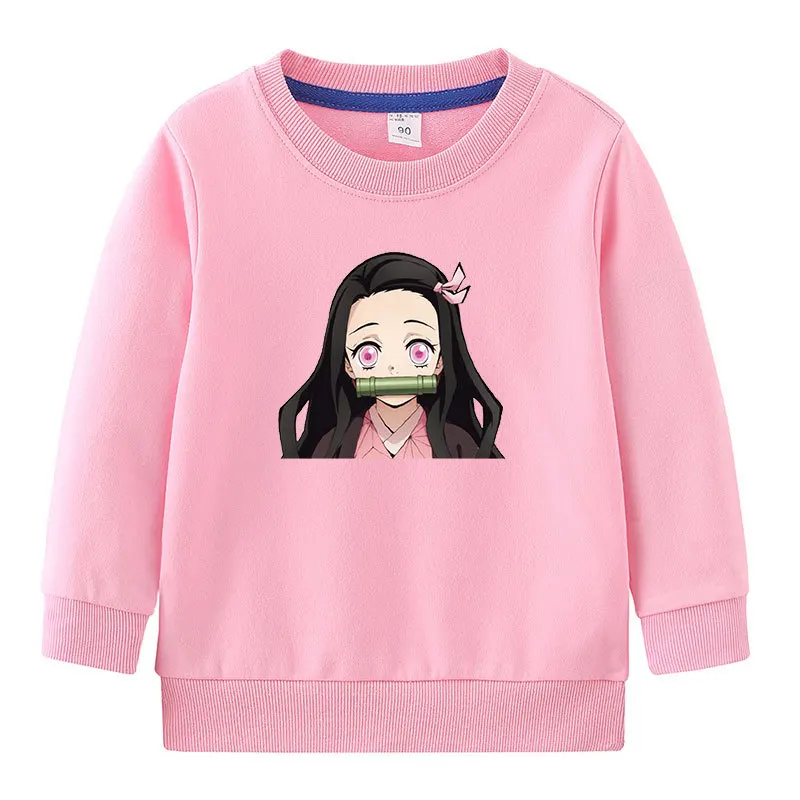 

New Demon Slayer Anime Cosplay Kids Long Sleeve Sweater Cosplay Nidouzi Various Colors Cosplay Cotton Not Hooded for Kids