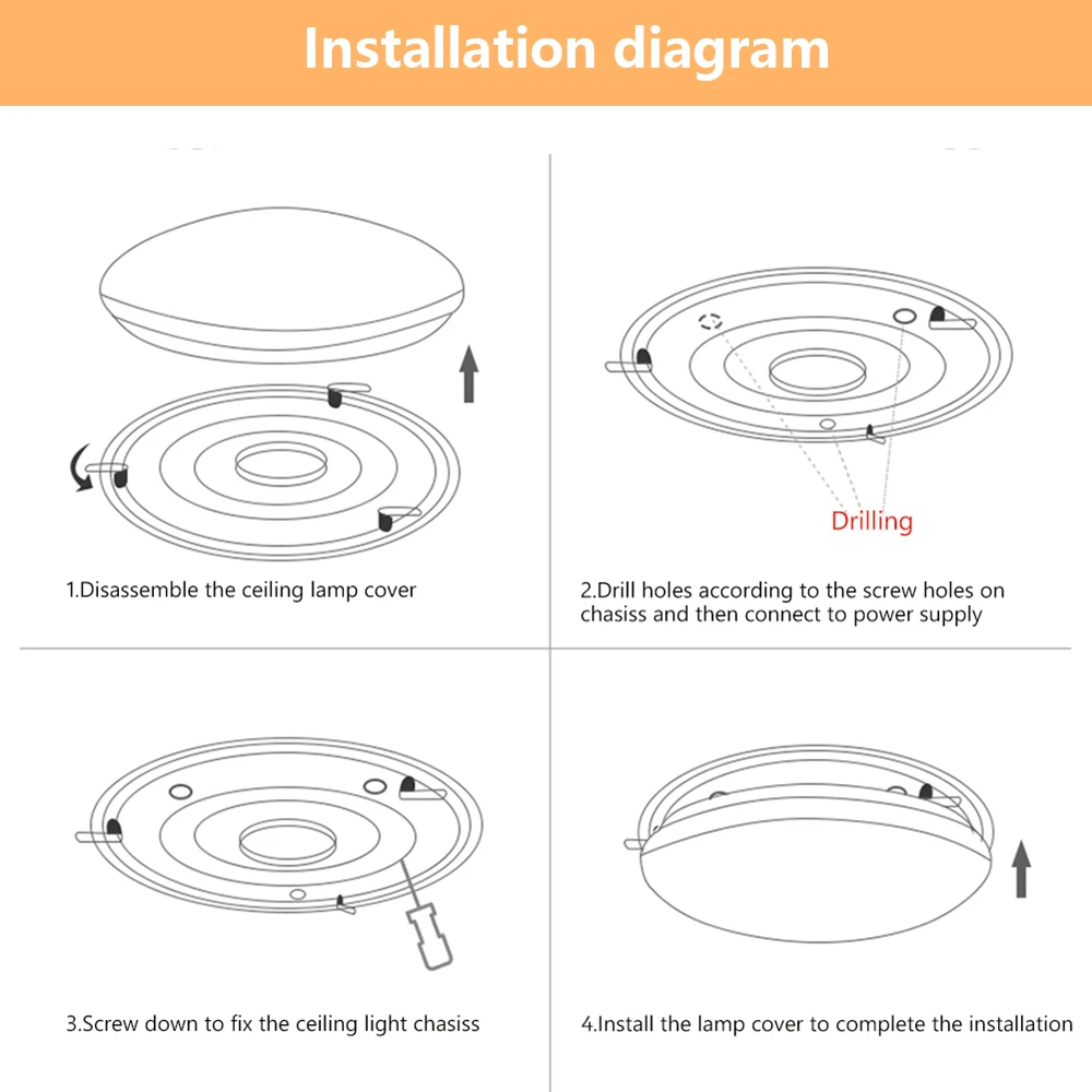 

VIPMOON LED Ceiling Light 24W White Light Home Lighting 300mm Galaxy Spots Water Wave LED Fixtures Surface Mounted Ceiling Lamp