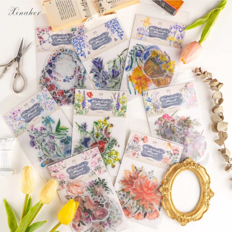 XINAHER 20pcs/bag Vintage Garden plants washi paper sticker decoration stickers DIY diary scrapbooking label | Дом и сад