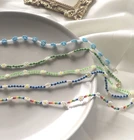 Ожерелье-чокер Kpop, женское, с цветами маргаритки в стиле бохо, с бусинами, для отпуска, 2021