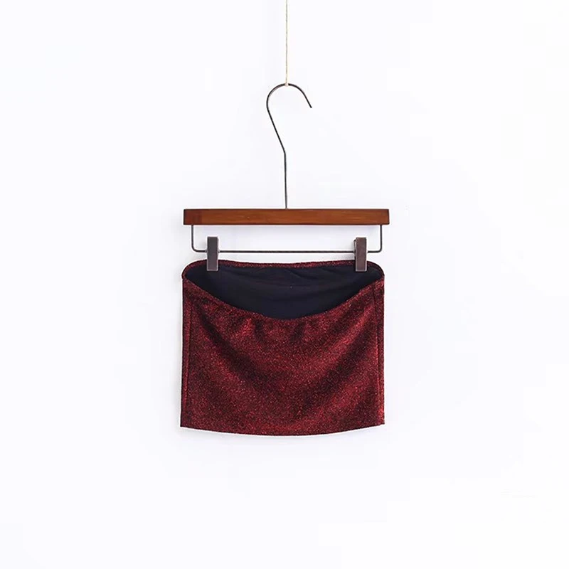 

Hot Sexy Bright Silk Sleeveless Crop Tops Women Evening Party Club Tub Tops Summer Beach Short Bustier Female Camis