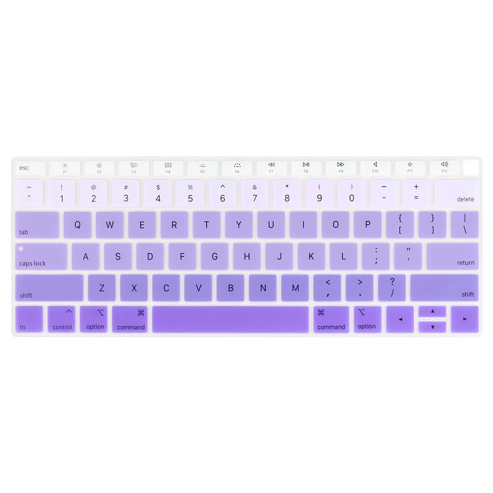 Силиконовая крышка клавиатуры для Macbook NEW Air 13 с дисплеем retina и сенсорной идентификацией модели A1932 - Цвет: Gradient Purple