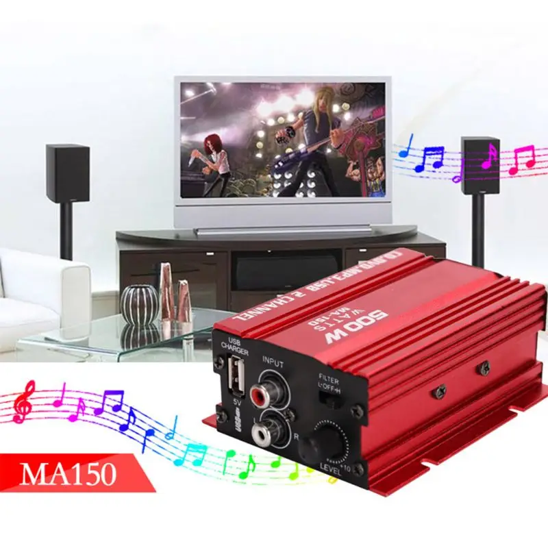 Мини Hi-Fi 18 Вт 2-канальный стерео аудио усилитель для автомобиля мотоцикла U90C |