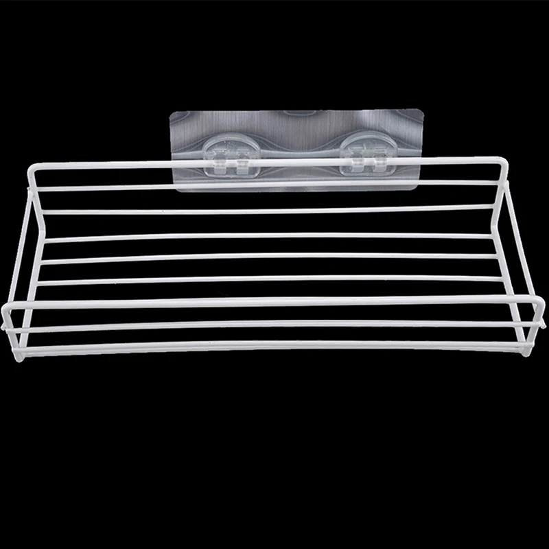 

Bathroom Kitchen Punch Corner Frame Shower Shelf Wrought Iron Shampoo Storage Rack Holder With Suction Cup Bathroom Accessories