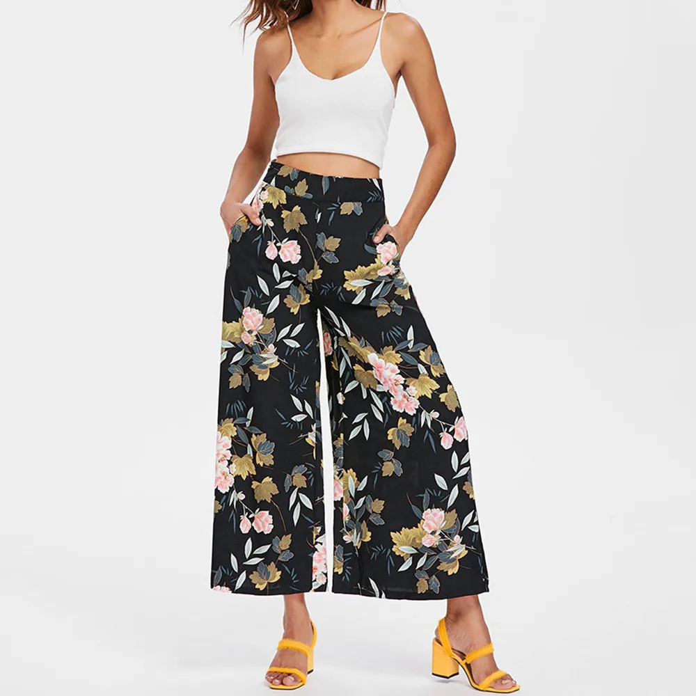 Новые женские брюки мешковатые широкие s с цветочным принтом длинные pantalones de