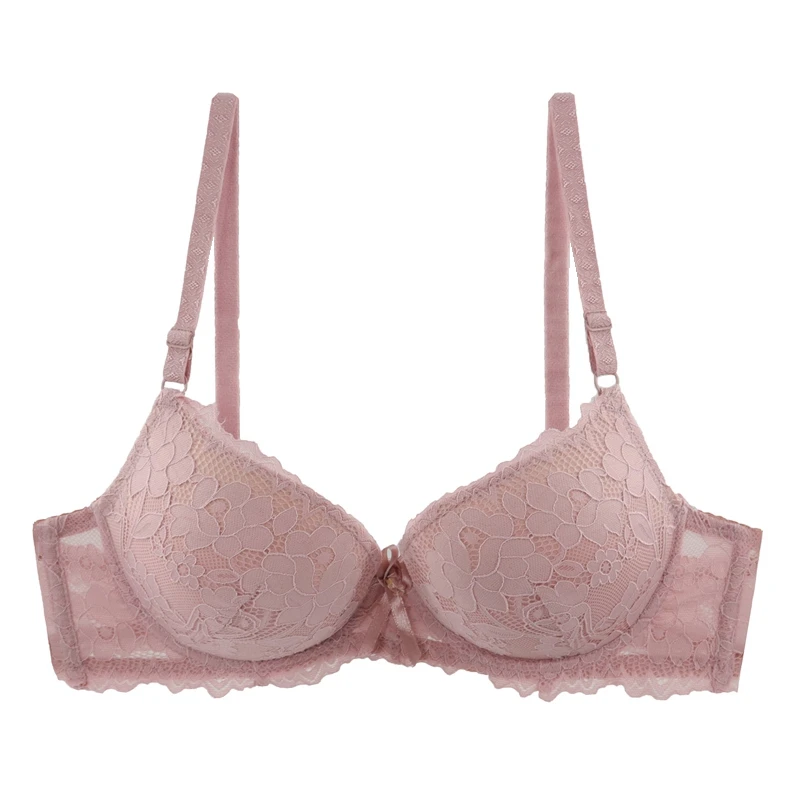 Cameo Plusgalpret Sexy ABCD Cup Bras for Women Floral Lace Embroidery Bra Push Up Underwired Bh Intimates Female Underwear - Цвет: Cameo