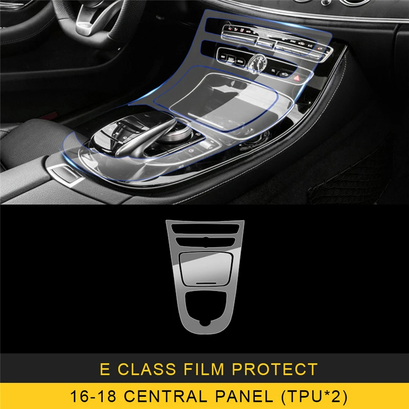 16-18 central panel Для Mercedes Benz E Class W213- Автомобильная центральная консоль пленка крышка приборной панели защитная пленка наклейка аксессуары - Название цвета: 16-18 central panel