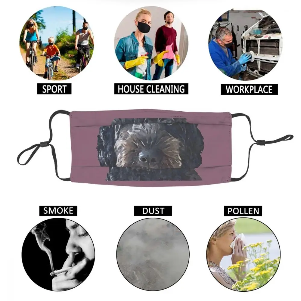 

Black Cockapoo Doodle Dog Reusable Face Mask Anti Haze Dustproof Mask Protection Mask Respirator Mouth Muffle