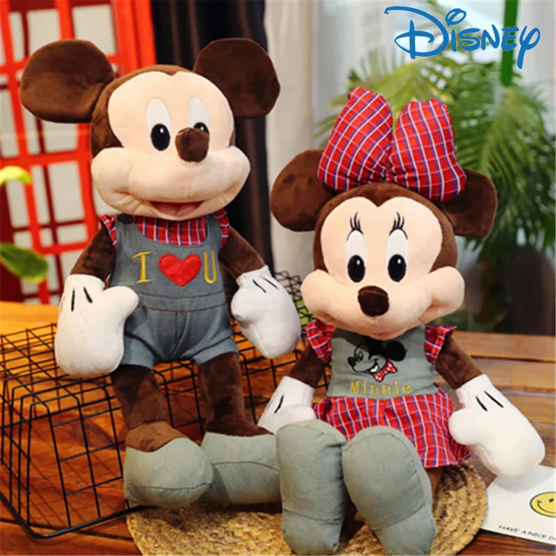 

50-120CM Disney Mickey Mouse Plush Toy Kawaii Minnie Plushie Toys Cute Anime Stuffed Giant Doll Christmas Gift for Children Girl