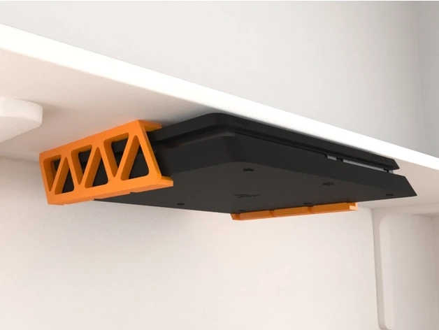 Orange Desk Slim Нижняя стойка для стола, настольная подставка, настенное крепление для PS4 Pro, тонкая игровая консоль, подвесной пластиковый фиксированный кронштейн с 3D принтом - Цвет: Orange Desk Slim