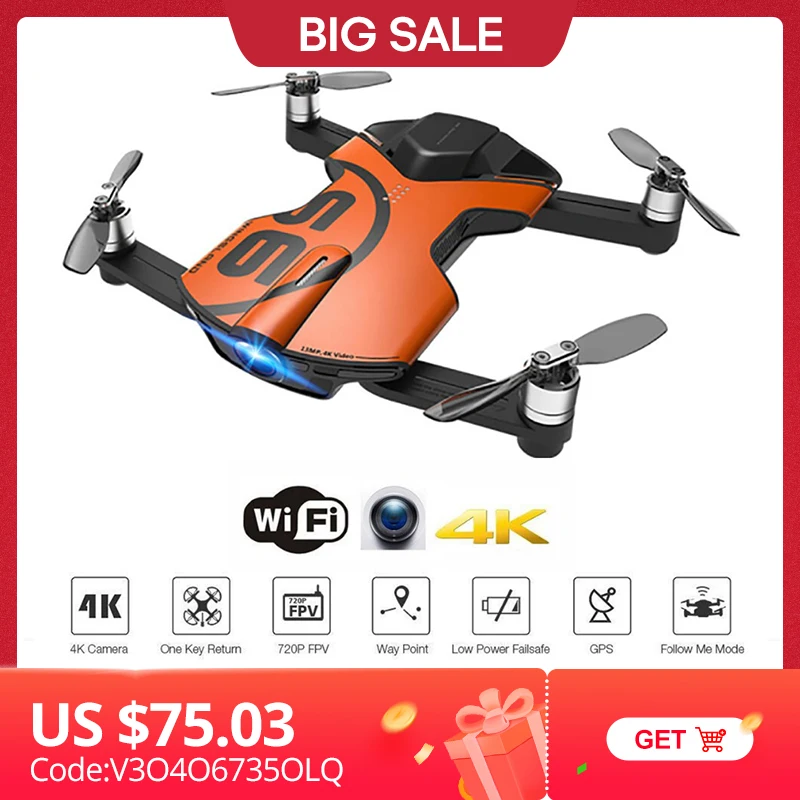 Популярный дешевый GPS Дрон Wingsland S6 Карманный селфи WiFi FPV с 4K UHD камерой комплексное