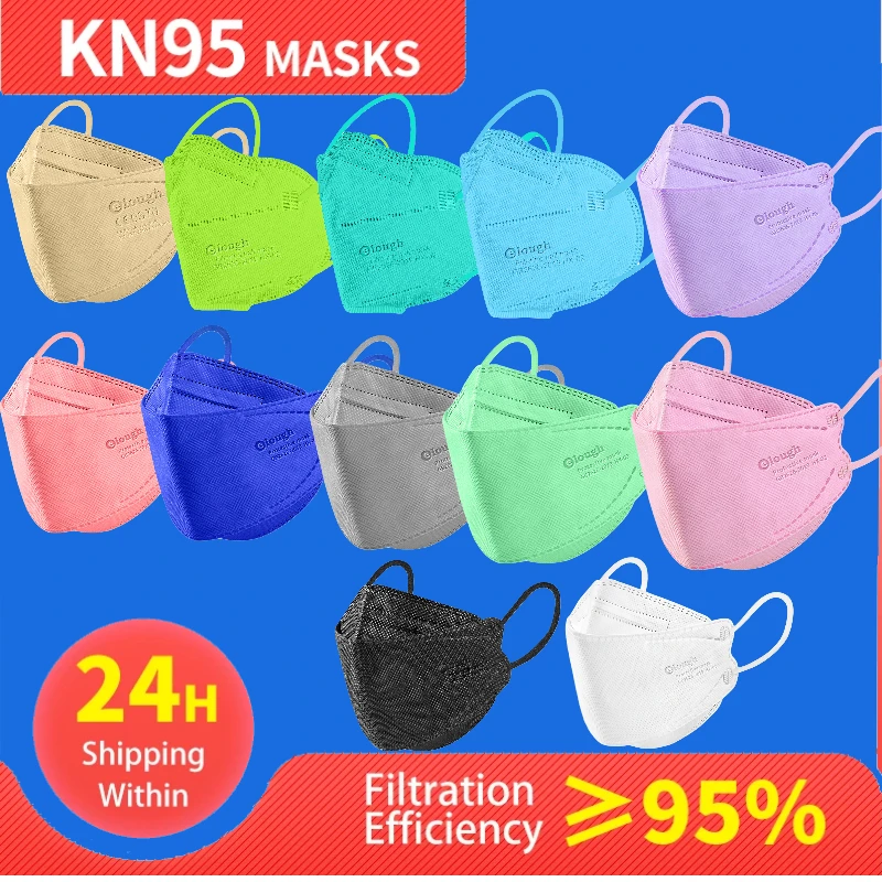 

16 Mixed Colors FPP2 Mascarillas CE KN95 Certificadas FFP2 Face Mask 5 Ply Reusable FFP2mask Homologada Adult Protective Masks
