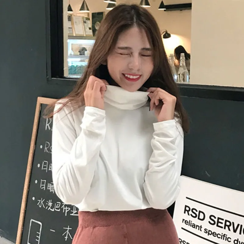 Женский полосатый тонкий пуловер женская футболка осенняя Водолазка с длинным