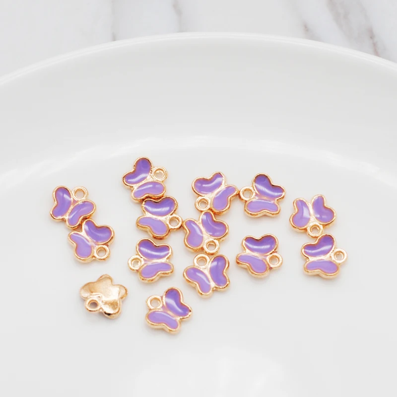 50 шт. маленькие милые Подвески в форме бабочки ювелирные изделия сделай сам