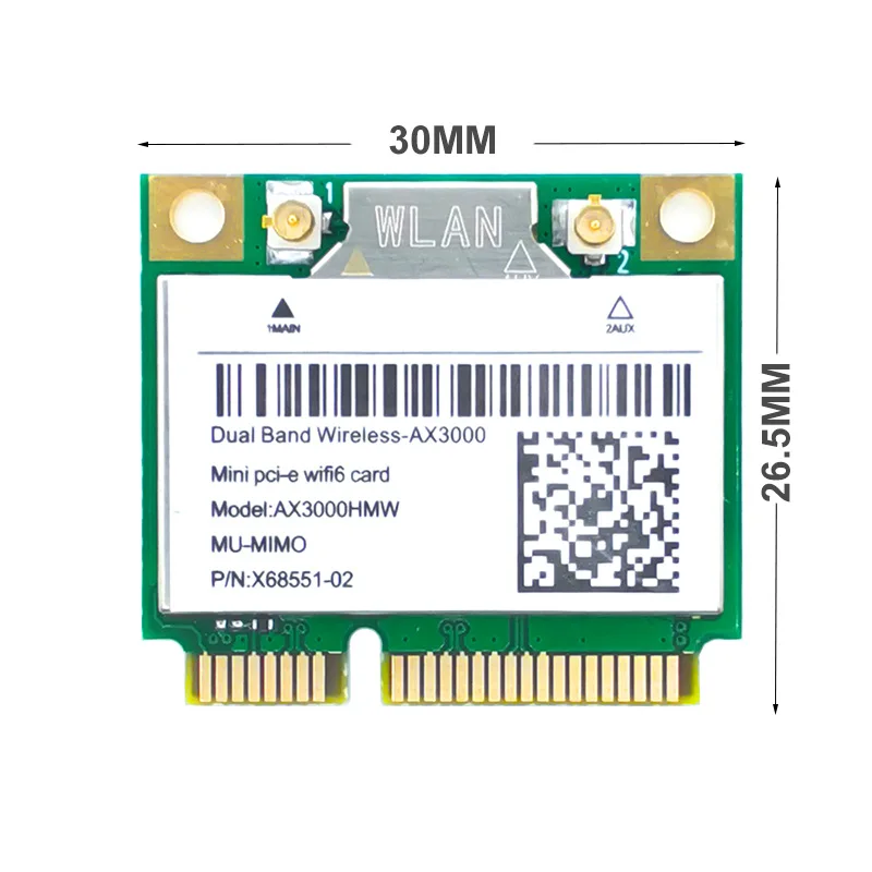 Wi-Fi 6 3000 Мбит/с Bluetooth 5 1 MPE-AX3000H AX3000HMW для Intel AX200 Беспроводной Mini PCI-E кард-802.11ax/ac 2 4 г/5