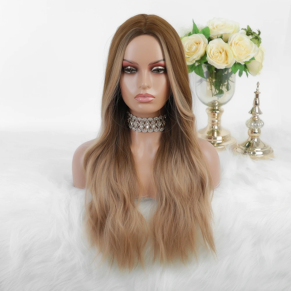 Блондинка Единорог длинные натуральные волнистые в центре часть Омбре