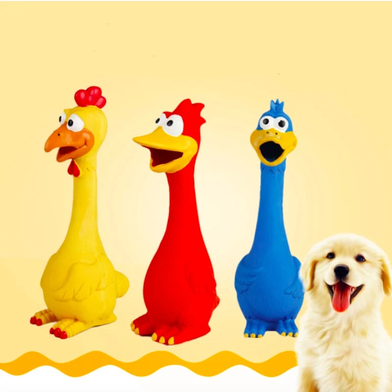 Fun кричащий цыпленок собака жевательные игрушки для кошек пищалка кошка игрушка
