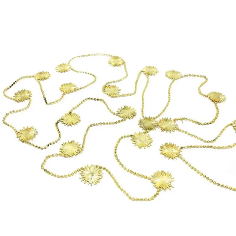 New Bead Chain 2m/2.7m Gold Red Christmas Garland For 2019 Tree Room DIY Craft Decoration Festive Party Suppliers | Дом и сад