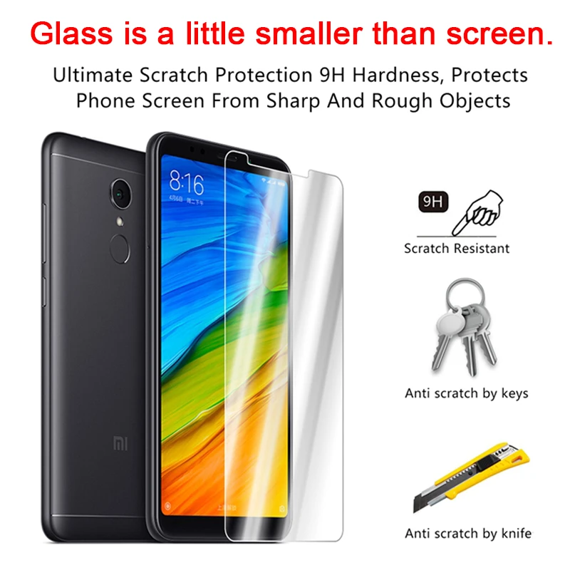 1 шт./2 шт. закаленное стекло для защиты экрана Redmi Note 8 6 5 Pro 9H HD Защитное Xiaomi 7 5A 4X 3S |
