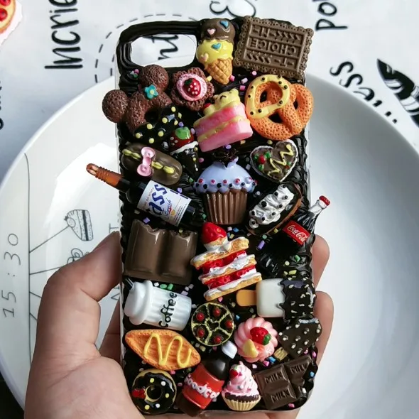 Милый DIY чехол для iPhone X/XS 3D шоколадный телефона ip11 pro max кремовый ручной работы XS MAX