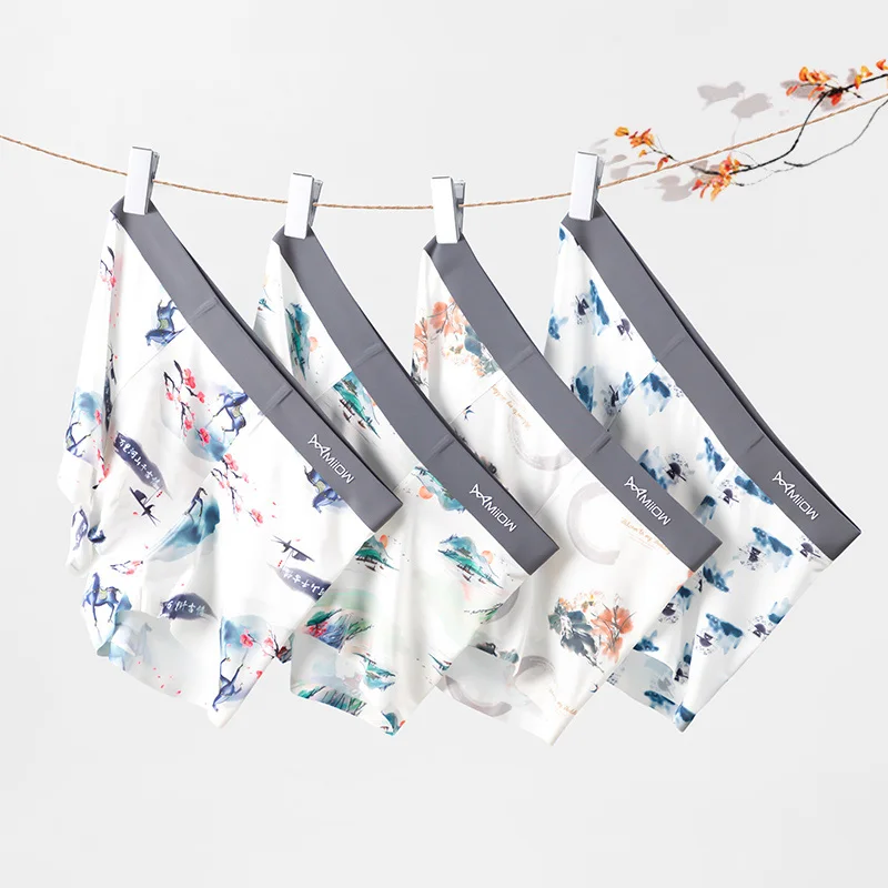 

2022 4Pcs Hot Sale Polyester Men's Panties Bxoers Shorts Soft Trunks Gay Sexy Men Underwear Man Boxer Underpants Underware