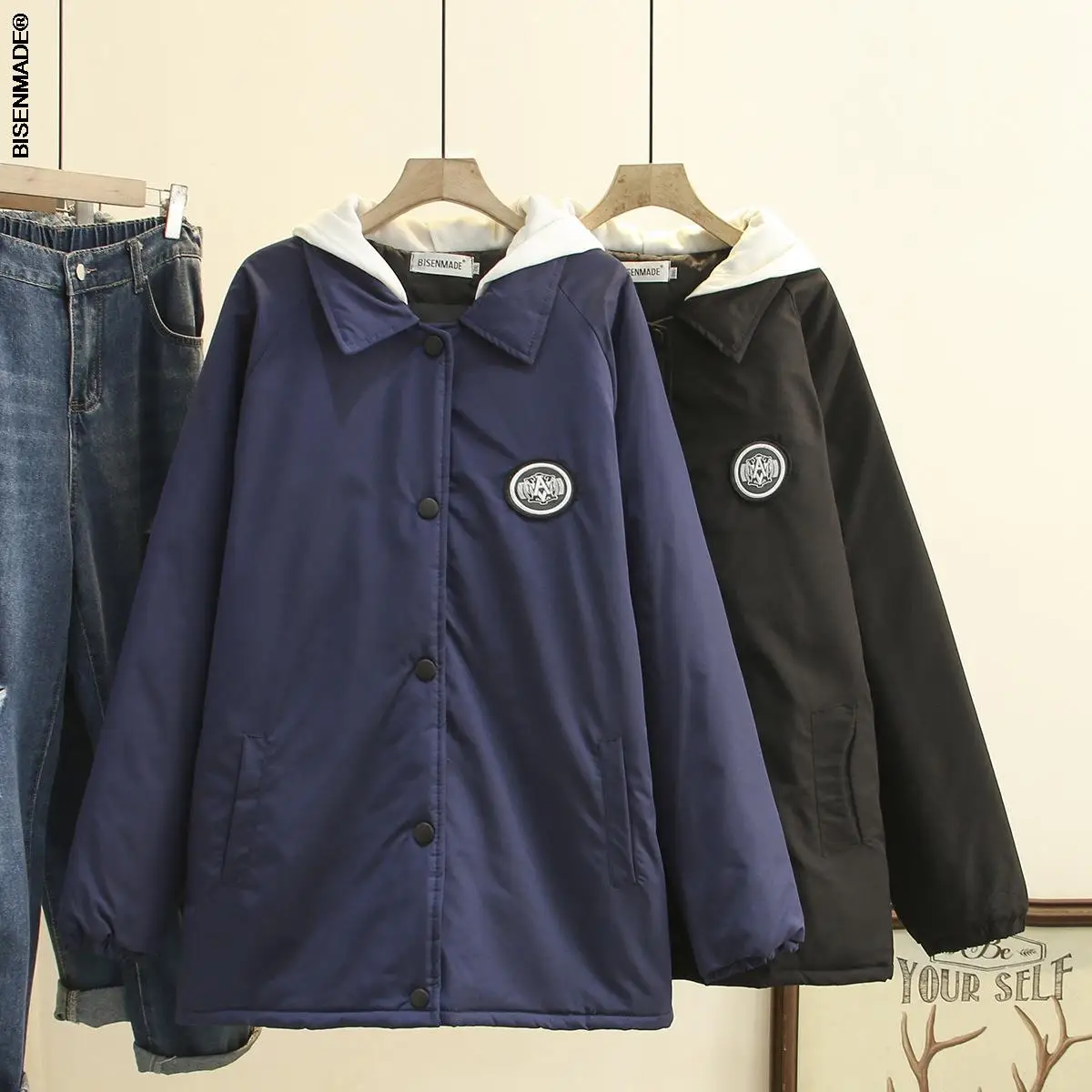 

Parkas Plus Size Women's Clothes Winter 2021 New Outwear Fashion Wadded Jacket Labelling Hooded Padded Coat