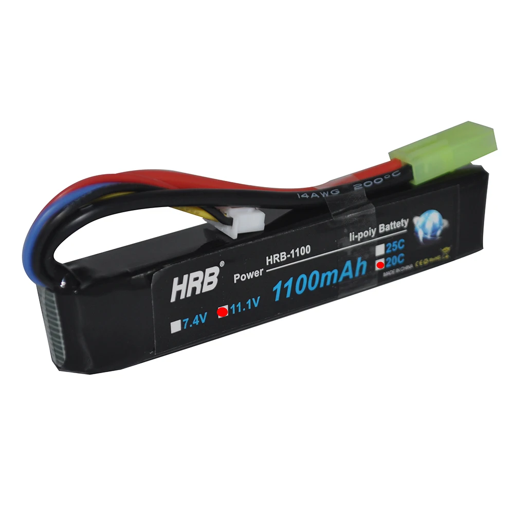 Аккумулятор HRB Akku mini airsoft 1100 мАч Lipo 3S 2S 7 4 В 11 1 25C разъем Tamiya для пневматического