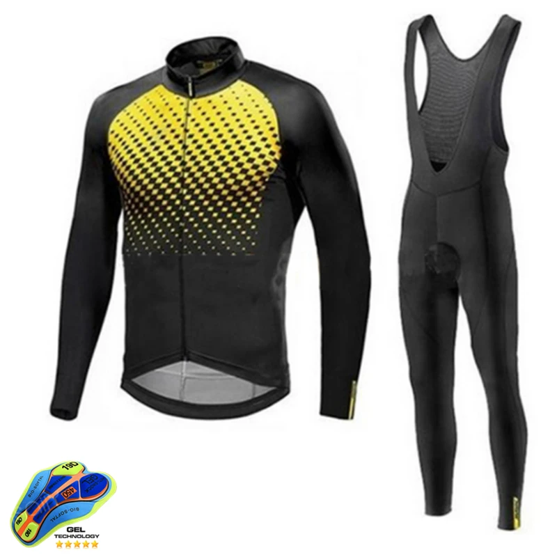 

Mavic 2021 Spring Autumn Quick Dry Cycling Clothing with 19D Gel Pad Cycling Tights MTB Cycling Jersey Set Downhill Bike Uniform