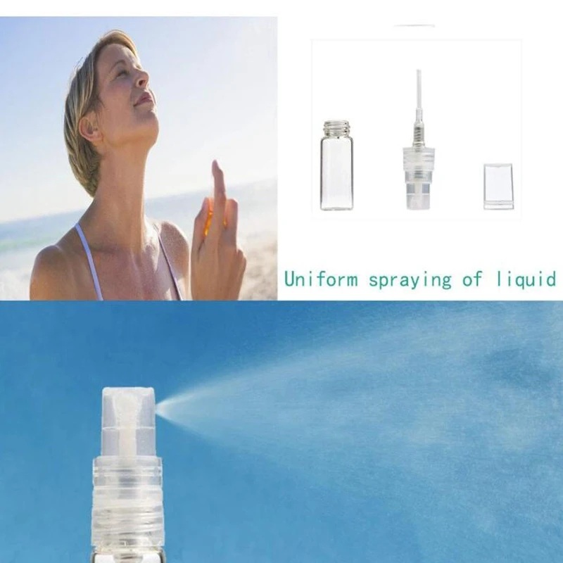 

40Pcs Portable Refillable Glass Makeup Clear Empty Sprayer Bottles Cosmetic Atomizers Spray Bottle Container (10Ml)
