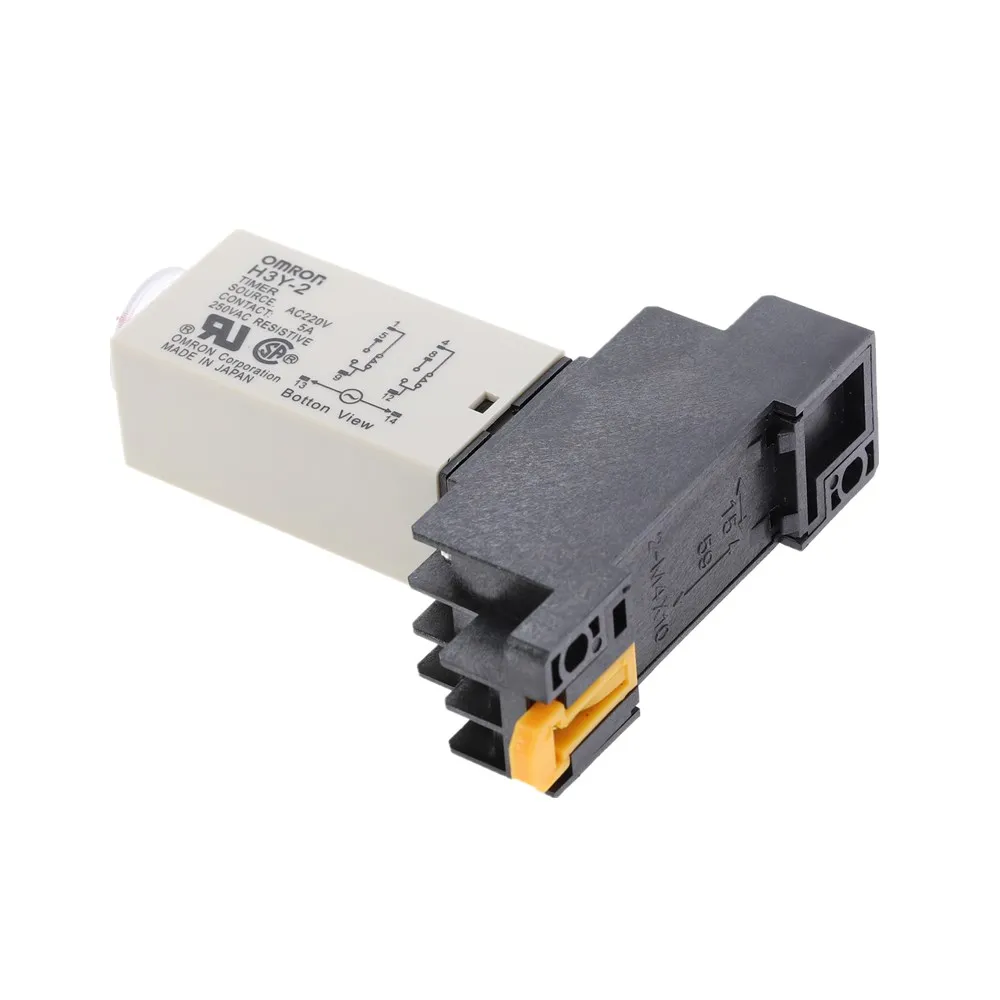 1pcs H3Y-2 Delay Timer Time Relay AC220V 110V/DC12V 24V 0 - 3 Minute with Base 5A | Обустройство дома