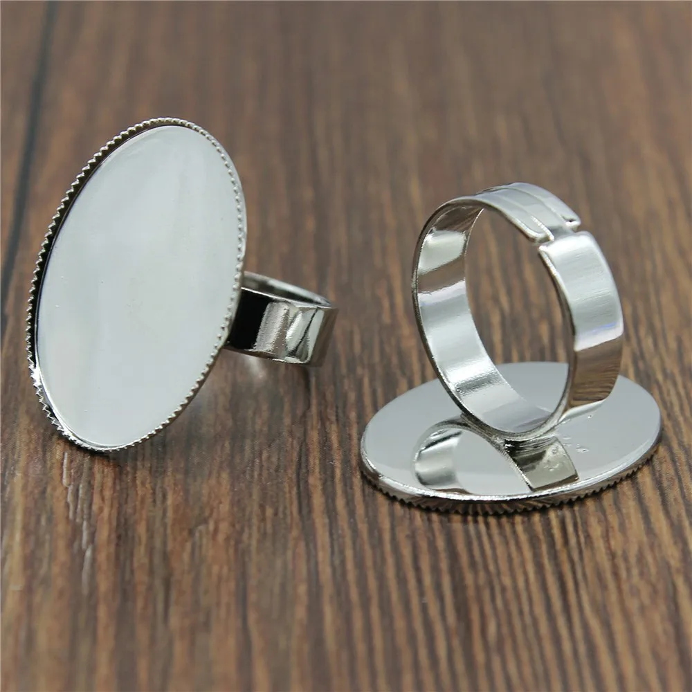 

10pcs/lot 7 Colors Fit 10x14mm 13x18mm 18x25mm Glass Cabochon High Quality Copper Material Sawtooth Adjustable Ring Setting Base