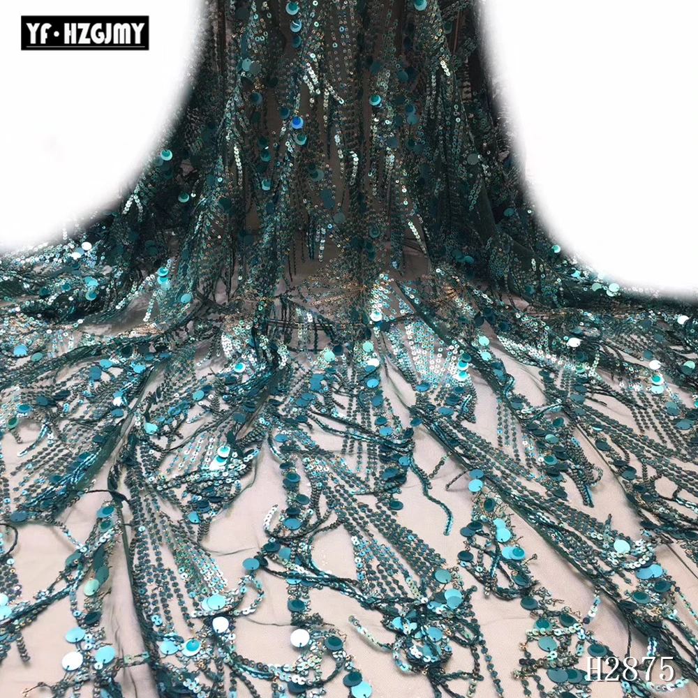 

new arrival red sequin lace fabric high quality big gliter sequins party dress african tulle lace with sequins nigerian party