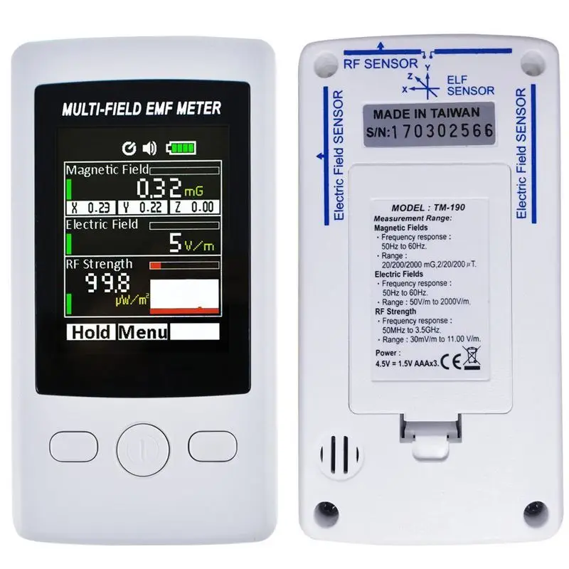

Gauss 3-axis Magnetic Electric RF Field Strenght Digital Electromagnetic Radiation Detector TM-190 Multi-Field EMF Meter TM190