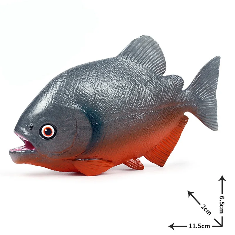 Piranha животных статуэтки коллекционные игрушки рыбка животное для познания