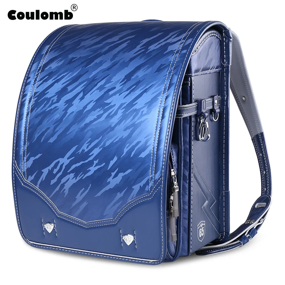 

2021 Coulomb Children Backpack Kids Orthopedic Bookbags School Bag Boy Students Schoolbags Japan PU Randoseru Primary Camouflage