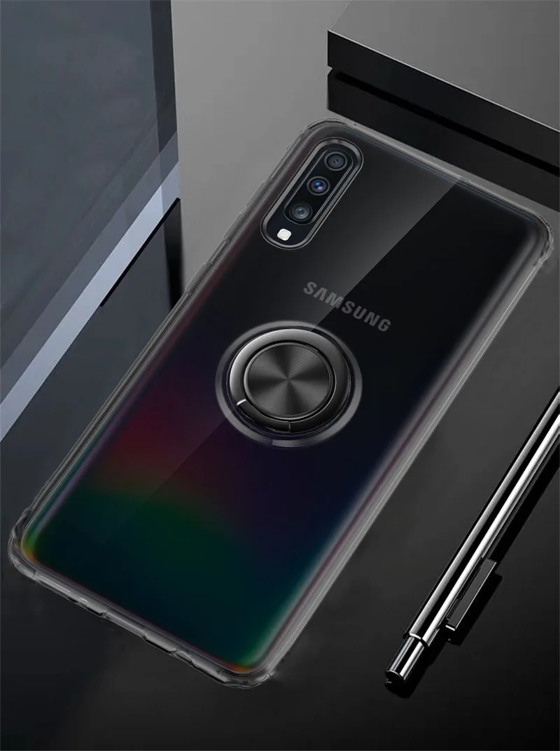 Прозрачная Скоба чехол s для samsung A30S чехол TPU Защитный Мягкий силиконовый чехол с кольцом магнетизм оболочка для samsung a30s A 30s Coque