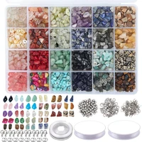 1323pcs irregular gemstone beads kit with spacer beads lobster clasps elastic jump rings for diy jewelry making supplies