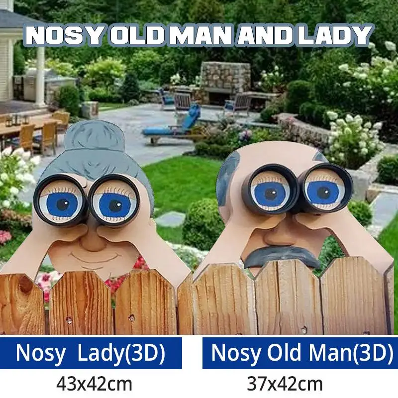 

Fence Decoration Nosy Old Man And Lady Garden Yard Art Father's Day Gift Garden Decoration Outdoor Decoracion Dropshipping