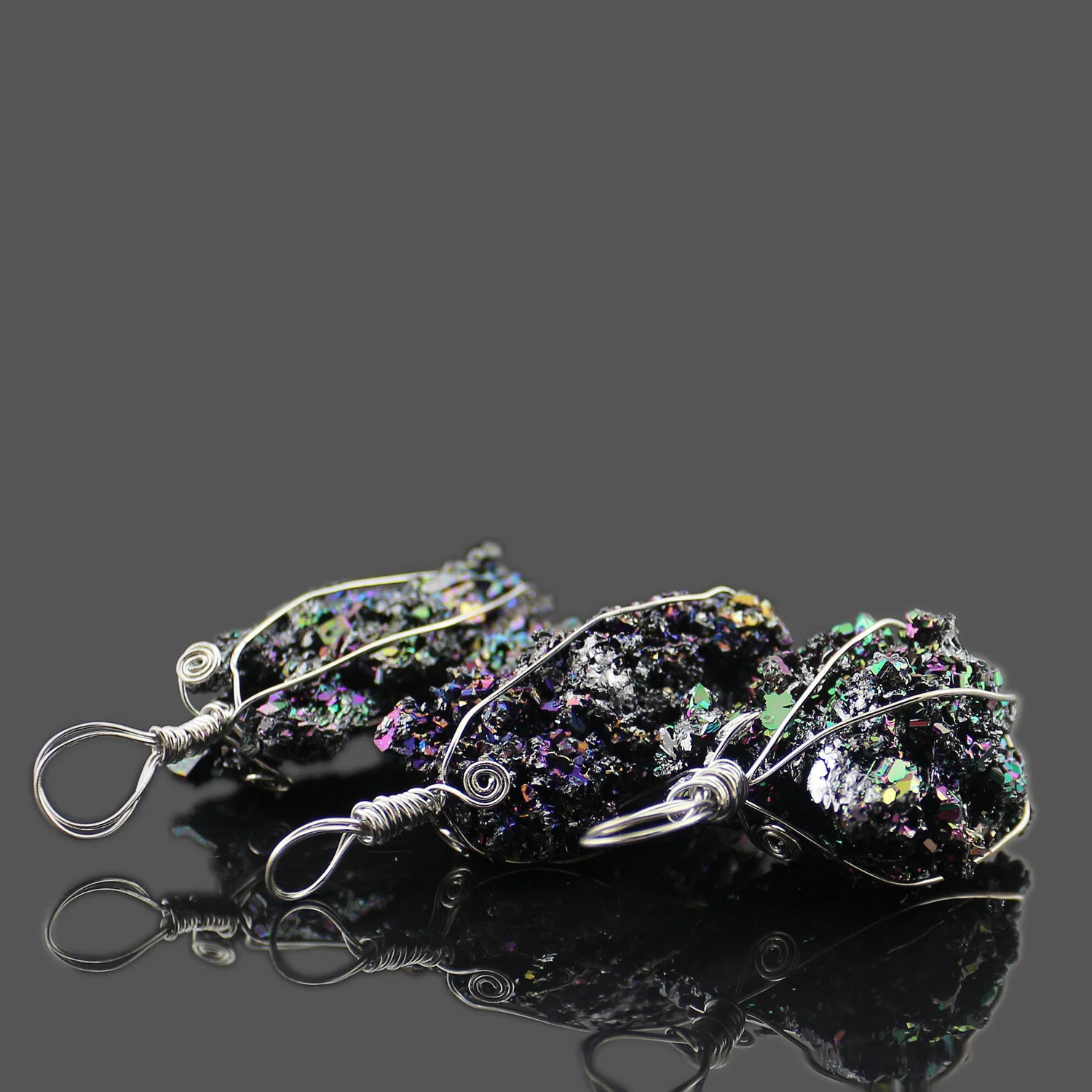 Изысканная натуральная Подвеска из камня и хрусталя ручная обмотка ожерелье