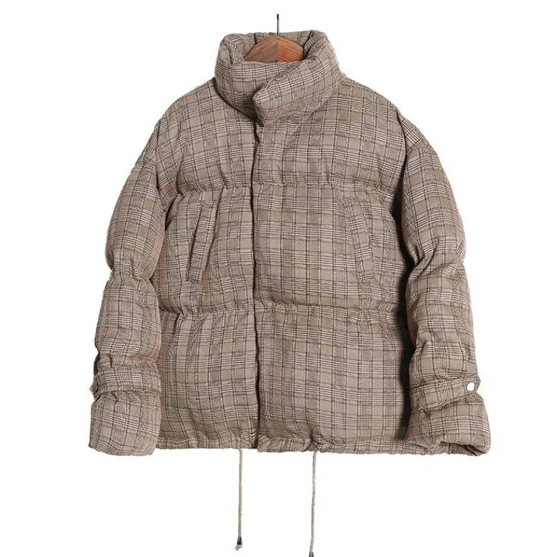 plaid BUENOS пуховик из хлопка женский короткий параграф Корейская свободная одежда клетчатая парка толстое теплое зимнее пальто для женщин - Цвет: plaid