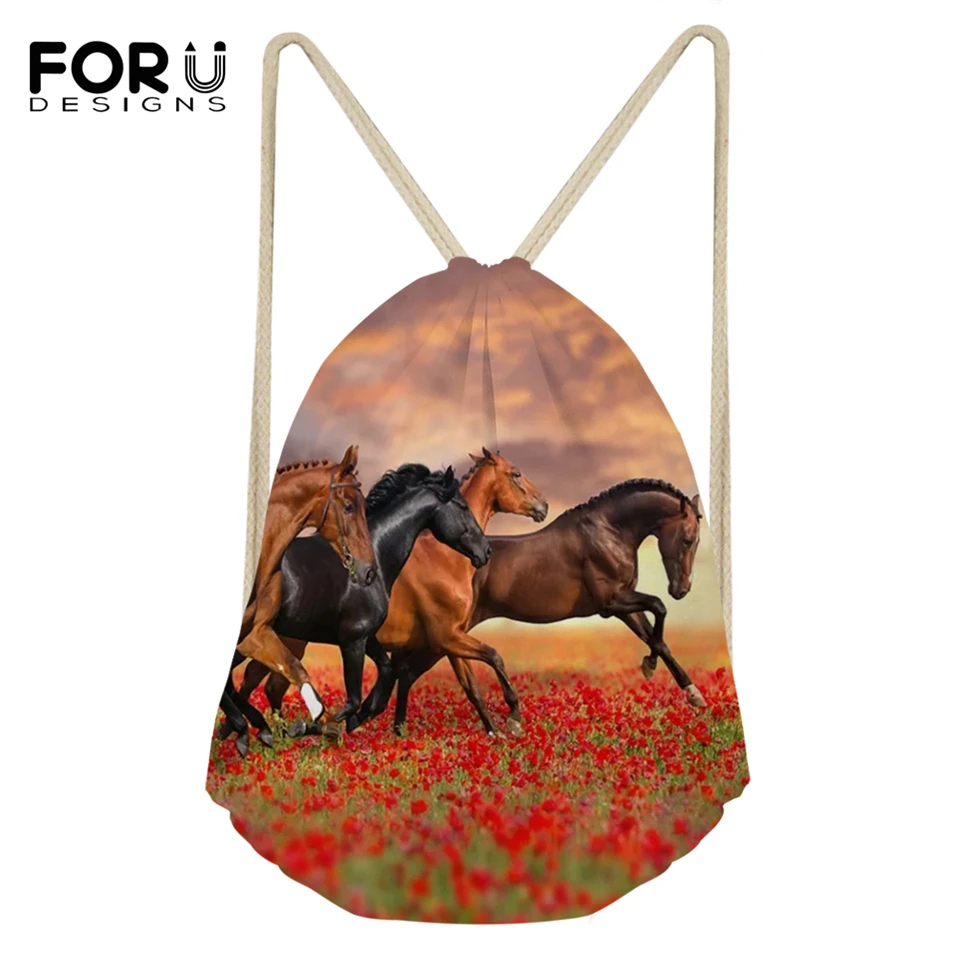 FORUDESIGNS/модные мини-сумки с рисунками маленьких цветов лошади карманами животных