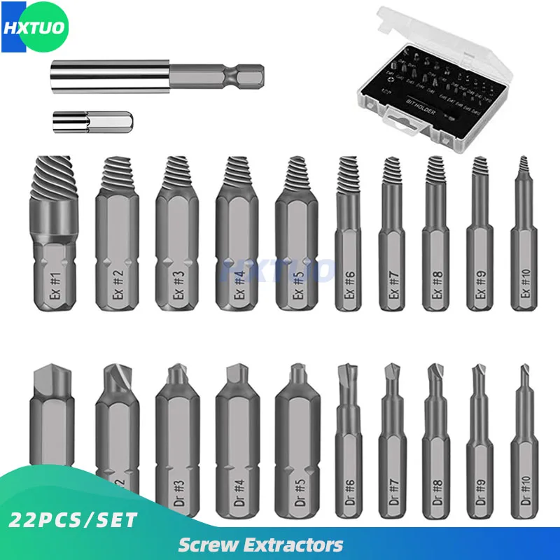 

Инструмент для удаления поврежденных винтов, набор из 22 скоростных сверл для извлечения сломанных болтов, инструменты для ремонта