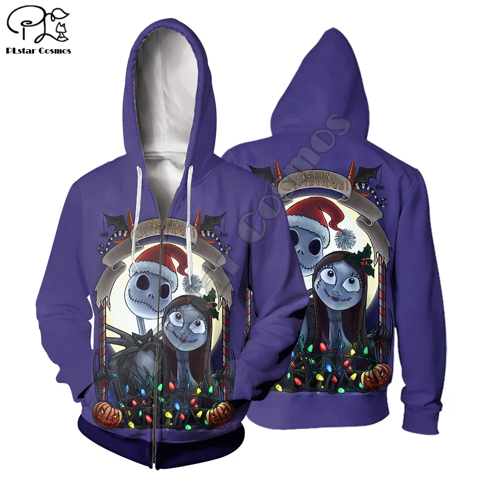 

PLstar Cosmos Halloween Nightmare before Christmas jack skellington Horror Funny Long Sleeve Women/Men 3DPrint Men's Hoodies A16